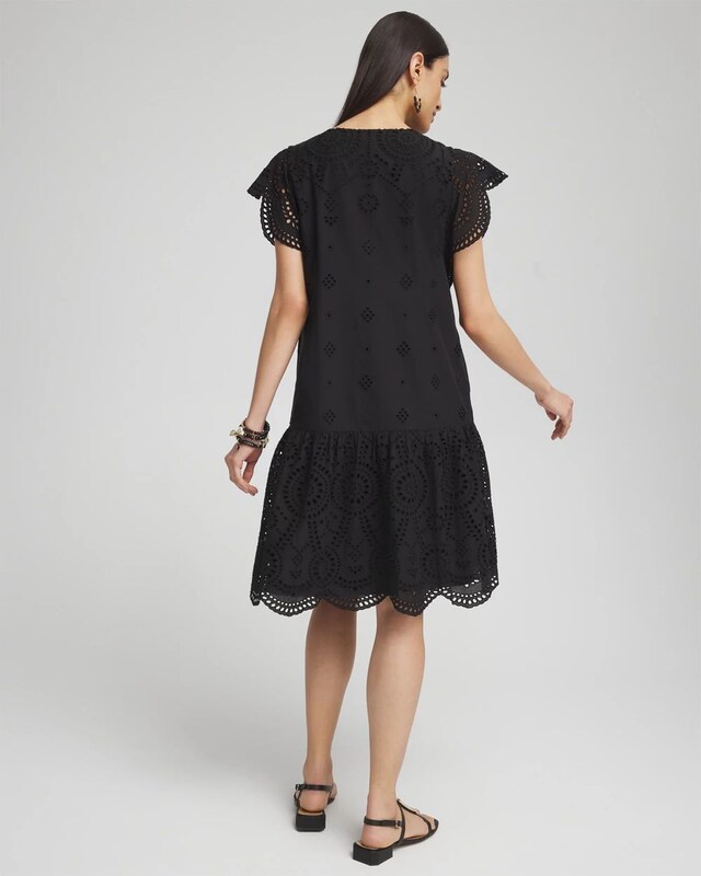 Eyelet Scallop Hem Dress - image 3